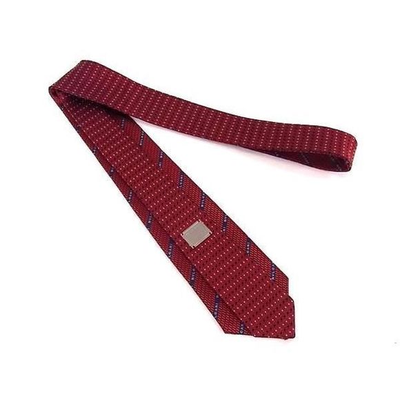 Bvlgari 100% Silk Reversible All-over Pattern Tie Business Men's Red As9653 - Picture 4 of 6